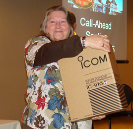 Barbara Alexander KD7OFC, winner of Icom IC-910h