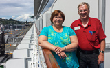 Larry N0LL and Ann at Pier 91 in Seattle as they embark on cruise to Alaska